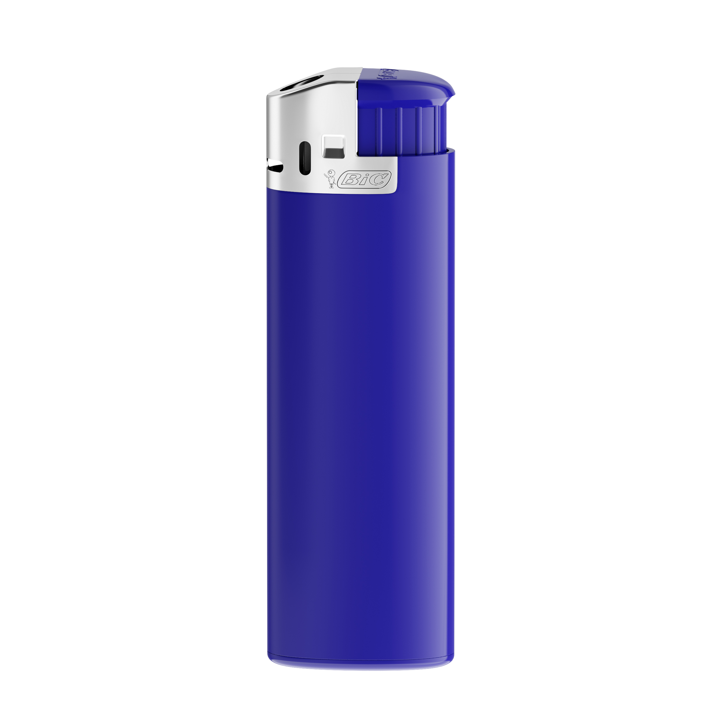 Briquet promotionnel BIC® J38 Chrome Hood Briquet + Bas + Bouton bleu marine